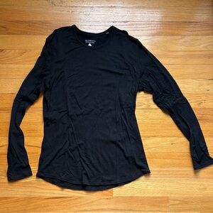 Merino wool Black Long Sleeve Women's Top
